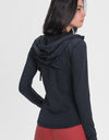 Drawstring Detail Zip Up Sports Jacket with Pockets