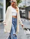 Open Front Dropped Shoulder Longline Cardigan