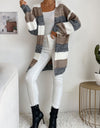 Striped Long Sleeve Duster Cardigan