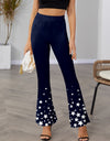 Star Elastic Waist Bootcut Pants