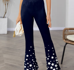Star Elastic Waist Bootcut Pants