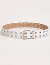 Double Row Star Grommet PU Leather Belt