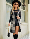 Plaid Lapel Collar Sleeveless Cardigan