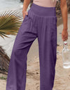 Full Size Smocked Waist Wide Leg Pants