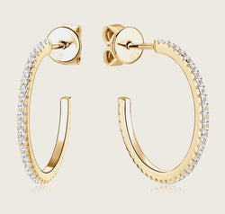 Inlaid Moissanite 925 Sterling Silver C-Hoop Earrings