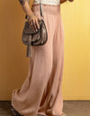 Smocked Waist Texture Wide Leg Pants