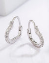 925 Serling Silver Zircon Heart Shape Earrings