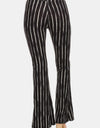 Leggings Depot Striped High Waist Flare Pants