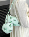 Butterfly Print Shoulder Bag with Purse