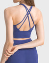 Scoop Neck Crisscross Straps Sports Bra