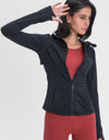 Drawstring Detail Zip Up Sports Jacket with Pockets