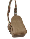 Random Pattern Adjustable Strap PU Leather Sling Bag