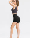 Wide Waistband Sports Shorts with Pockets