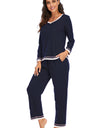 V-Neck Top and Pants Lounge Set