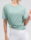 Round Neck Short Sleeve Active Top