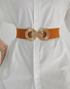 Geometric Buckle Elastic Wide Belt