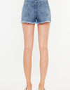 Kancan Distressed Raw Hem High Waist Denim Shorts