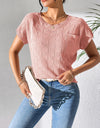 Round Neck Short Sleeve Knit Top