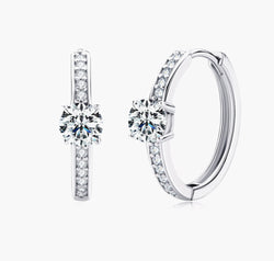 Carry Your Love 1 Carat Moissanite Platinum-Plated Earrings