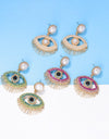 Evil Eye Shape Rhinestone Zinc Alloy Synthetic Dangle Earrings