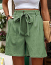 Tied High Waist Shorts with Pockets