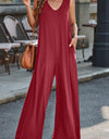 Full Size V-Neck Wide Strap Jumpsuit