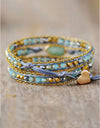 Handmade Teardrop Shape Triple Layer Beaded Bracelet