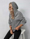 Button-Down Long Sleeve Hooded Sweater