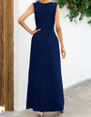 Surplice Neck Sleeveless Maxi Dress