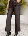 Drawstring Wide Leg Long Pants