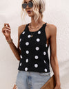 Polka Dot Round Neck Knit Tank