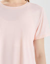 Slit Round Neck Short Sleeve Active T-Shirt