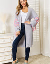 Woven Right Fringe Sleeve Dropped Shoulder Cardigan