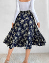 Printed Ruffle Hem Midi Skirt