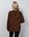 Button-Down Long Sleeve Hooded Sweater