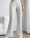 Basic Bae Full Size Ribbed High Waist Flare Pants