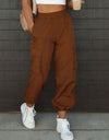 High Waist Drawstring Pants with Pockets