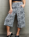 Ninexis Leopard High Waist Flowy Wide Leg Pants with Pockets