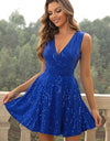 Sequin Surplice Neck Sleeveless Dress