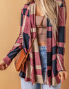 Plaid Open Front Cardigan