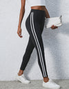 High Waist Striped Cropped Leggings