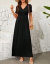 Surplice Short Sleeve Maxi Dress