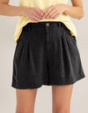 HYFVE High Waist Pleated Linen Shorts