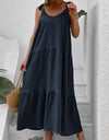 Tie-Shoulder Tiered Maxi Dress