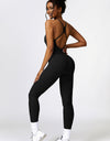 Open Back Spaghetti Strap Sports Jumpsuit