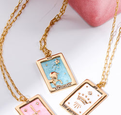 Tarot Card Pendant Copper Necklace