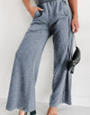 Mineral Wash Smocked Waist Wide Leg Pants