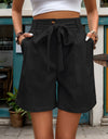 Tied High Waist Shorts with Pockets