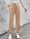 Drawstring Straight Pants with Pockets