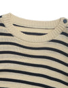 Perfee Striped Round Neck Long Sleeve Knit Top